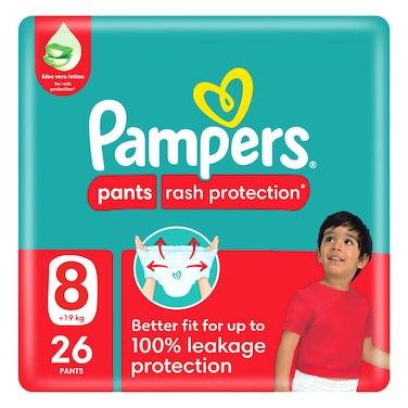 Pampers Rash Protection Pants Size 8 19kg+ Mega Pack 26 Pants