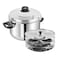 Vinod Stainless Steel Idly Cooker with 4 Tiered Plate Grey