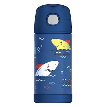 Thermos Stainless Steel Sharks Printed Bottle for Kids Blue 355ml