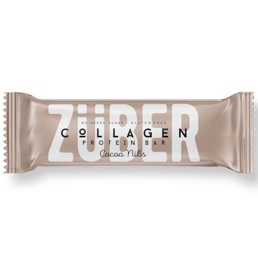 Zuber No Added Sugar Collagen Protein Bar Cocoa Nibs 35g