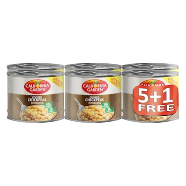 California Garden Cooked Chick Peas, 200g Pack of 6