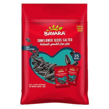 Bayara Dry Roasted Salted Sunflower Seeds, 25g Pack of 25