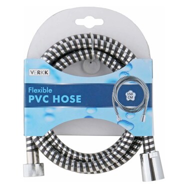 Verkk PVC Flexible Hose Black and Silver 150cm