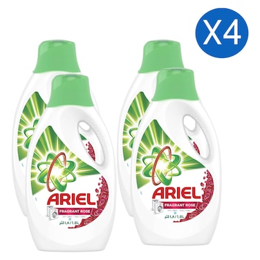 Ariel Liquid Detergent Fragrant Rose 1.8L Pack of 4