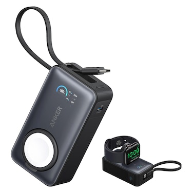 Anker MagGo Power Bank with Built-in USB-C Cable Grey 10000mAh