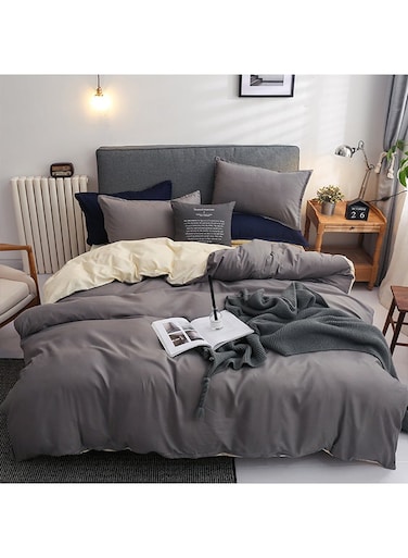 4-Pcs Duvet Cover Set, Modal Quilt Cover Set, Bedding Set without Core, with 1 Quilt Cover (200 * 230cm) 1 Sheet and 2 Pillowcases, King Bed