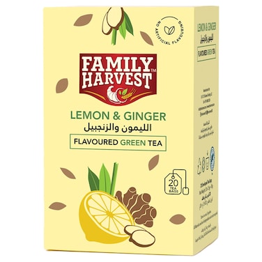 Family Harvest Lemon and Ginger Green Tea 20 Tea Bags