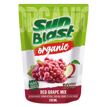 Sunblast Organic Red Grape Mix Juice, 200ml