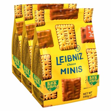Bahlsen Leibniz Back to School Choco Minis Biscuits, 100g Pack of 3