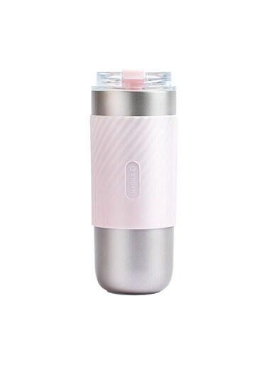 Coffee Mug with Built in Filter and Straw-Pink