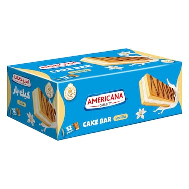 Americana Uncoated Cake Bar Vanilla 20g Pack of 12