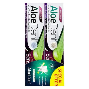 AloeDent Aloe Vera Original Sensitive Toothpaste 100ml Pack of 2