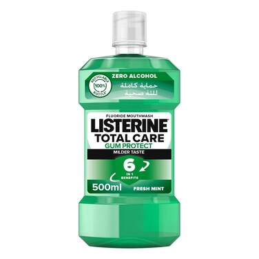 Listerine Teeth And Gum Defence Milder Taste Mouthwash Soft Mint 500ml