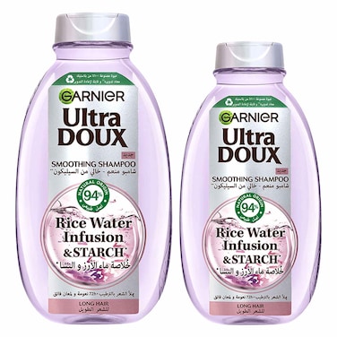غارنييه ألترا دوكس شامبو مملس بخلاصة ماء الأرز والنشا 400 ملل + 200 ملل