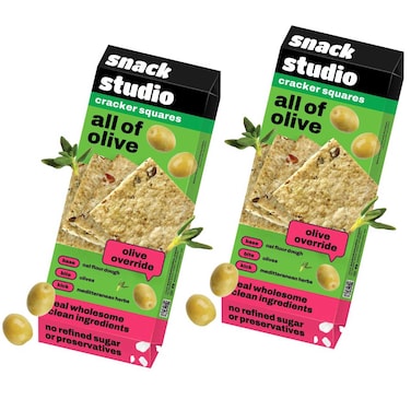 Snack Studio All of Olive Cracker Squares, 48g Pack of 2