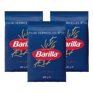 Barilla Number 30 Vermicelli, 400g Pack of 3