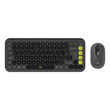 Logitech Pop Icon Compact Wireless Keyboard Graphite and Green