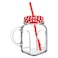 Pasabahce Homemade Glass Mug with Red Lid and Straw 450ml