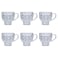Glass Tea Cup Set, Clear, Assorted Designs, 6 PCS