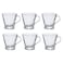 Glass Tea Cup Set, Clear, Assorted Designs, 6 PCS