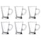 Glass Tea Cup Set, Clear, Assorted Designs, 6 PCS
