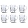 Glass Tea Cup Set, Clear, Assorted Designs, 6 PCS