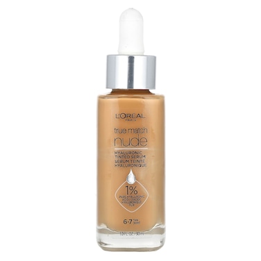 L'Oreal Paris True Match Nude Hyaluronic Plumping Tinted Serum Foundation, 6-7 Tan