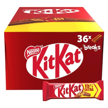 Nestle Kitkat 2 Finger Milk Chocolate Wafer Bar 20.5g Pack of 36