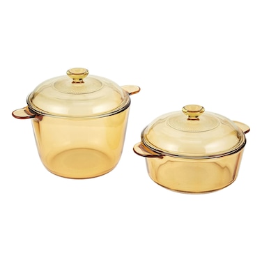 Visions Glass Cookpot and Versa Pot with Lid 4 PCS