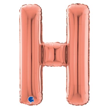 Gemar Letter H Foil Balloon Rose Gold 26inch