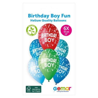 Gemar Birthday Boy Fun Printed Latex Balloons 13inch