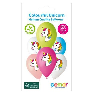 Gemar Colourful Unicorn Printed Latex Balloons 13inch
