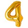 Party Zone Number 4 Foil Balloon Gold 33inch