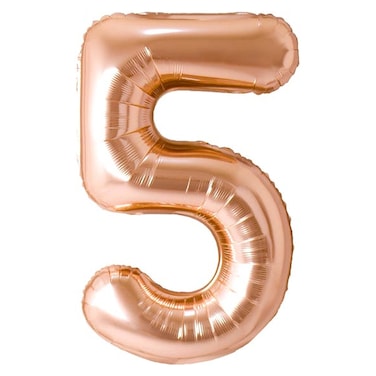 Party Zone Number 5 Foil Balloon Champagne Gold 33inch