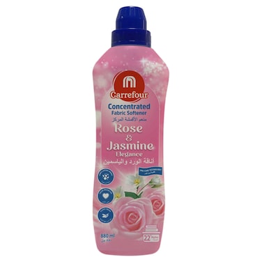 Carrefour Rose and Jasmine, Concentrated Liquid Fabric Softener, 880ml (22 Washes)