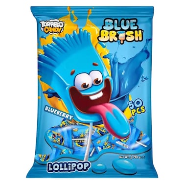 Torpedo Candy Blue Brush Blueberry Lollipop, 700g