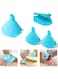 Azonee Multifunctional Silicone Funnel Insulation Clamp, 4PCS Kitchen Funnel, Heat Insulation Clip For Anti Scalding Dishes, Fan Shaped Silicone Aperture Funnel for Easy Use (Blue)