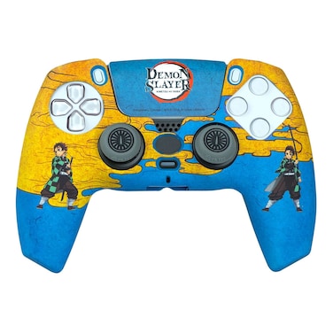FR-TEC Demon Slayer Tanjiro Hard Case with Grips and Sticker Combo Kit for PlayStation 5