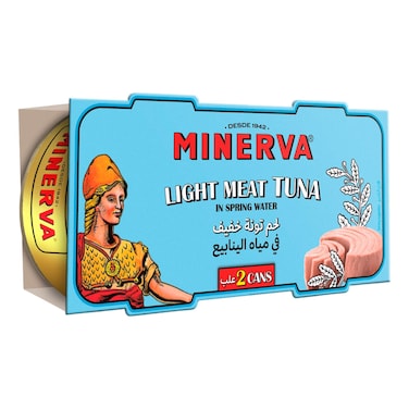 Minerva Light Meat Tuna In Spring Water 160g Pack of 2