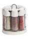8-Piece Rotating Spice Jar Set Clear/White 15.5x13cm