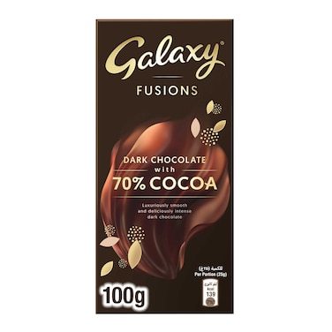 Galaxy Fusions Dark Chocolate with 70% Cocoa, 100g