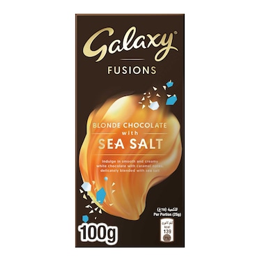 Galaxy Fusions Blonde Chocolate Bar with Sea Salt, 100g