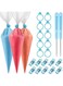 MISTHO 122Pieces Tipless Piping Bags - 100pcs Disposable Piping Pastry Bag for Royal Icing/Cookies Decorating - 10 Pastry Bag Ties,10 Clips 2 Scriber Needle - Cookie/Cake Decorating Tools