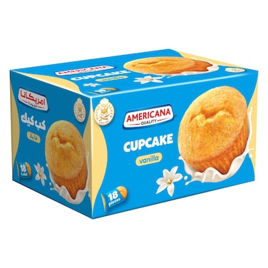 Americana Vanilla Filled Cupcake 25g Pack of 18