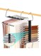 AMERTEER Space Saving Pants Hangers - 9 Layers Multifunctional Clothes Rack - Durable Stainless Steel Closet Organizer - Non-Slip Metal Hangers for Pants, Jeans, Skirts, and Trousers (2 PCS, BLACK)