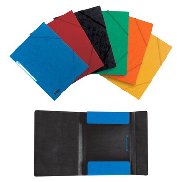 Elba Elastic 3 Flap Bicolour Folder Assorted A4
