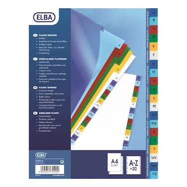 Elba A To Z Dividers Assorted A4 12 Tabs