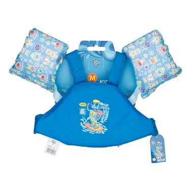 سوبريم سترة نجاة من الفوم والقماش للأطفال مقاس صغير ومتوسط ​​وكبير ، من سن 3 سنوات وما فوق - أزرق