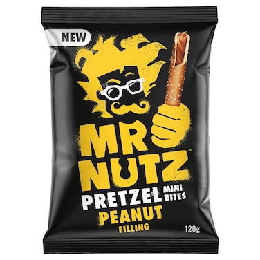 Mr Nutz Peanut Filling Pretzel Mini Bites, 120g
