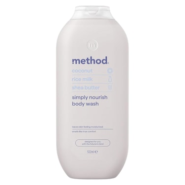 Method Simply Nourish Coconut Rice Milk Shea Butter Body Wash 532ml